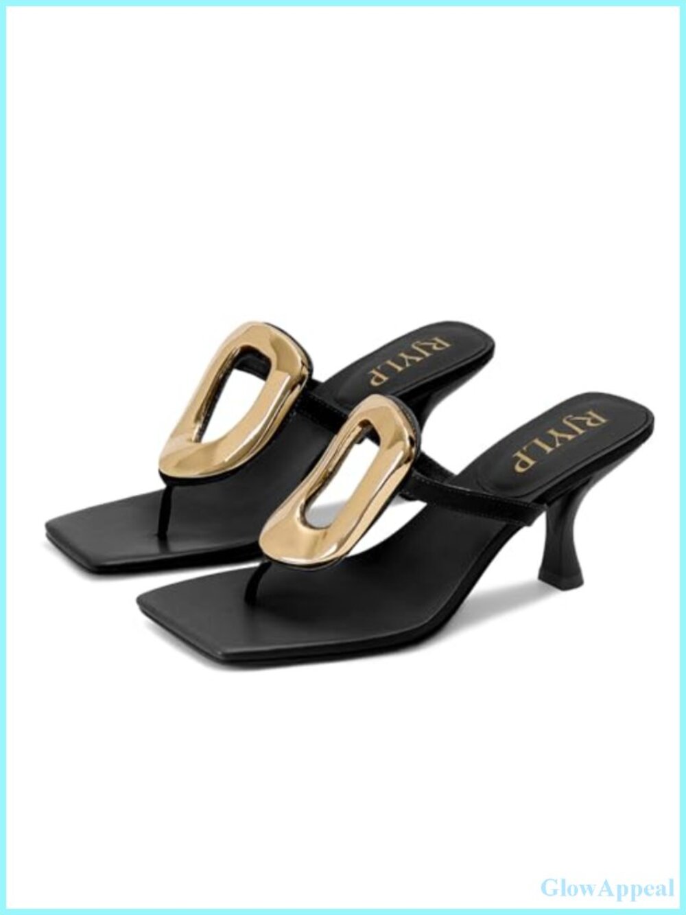 Women's Metal Flip Flop Heeled Sandals Kitten Heel Slip-On